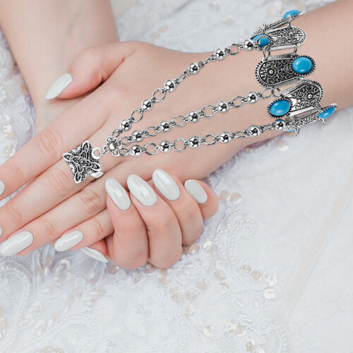 Gioiello Boho Bracciale E Mano Turchese in 2