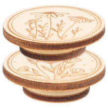2Pz Fermagli Magnetici in Legno Beige Con Motivi A Fiore Per Cucito