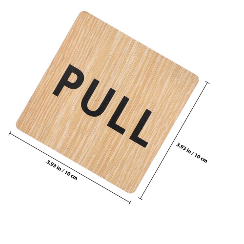 2Pz Plaque Legno Push Pull Per Porte D'ufficio E Negozi 1