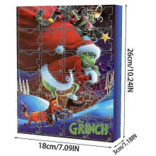 (Grinch D) 2025 Christmas Advent Blind Box 24pcs Surprise Christmas Gift
