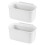 2Pz Mini Bidoni Appesi in Bianco Per Cucina, Camera E Ufficio 1