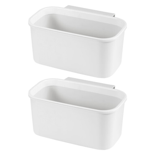 2Pz Mini Bidoni Appesi in Bianco Per Cucina, Camera E Ufficio