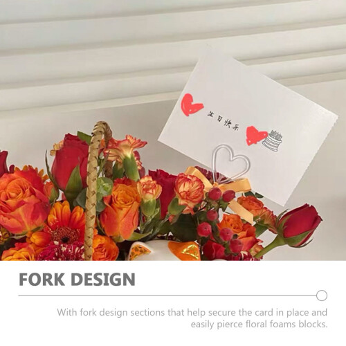 100Pz Fermacarte Per Bouquet Cuore Trasparente in 2
