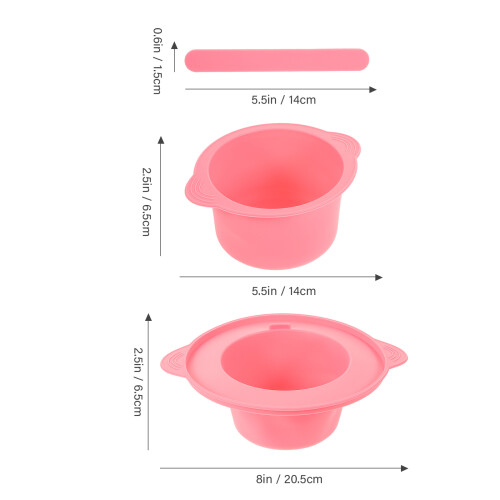 1Set Vaschetta Per Cera E Maschere in Silicone Rosa, Facile Pulire 1
