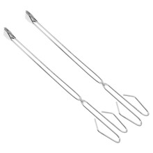 2pcs Stainless Steel Trash Picker Grabber Tool with Ergonomic Scissor Grip for Outdoor Cleaning and BBQ