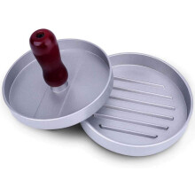 Burger Press 4.5 Inch Non Stick Silver Hamburger Patty Maker Mold for Uniform Even Patties Easy Clean