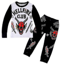 (10-11 Years)Stranger Things 4 Outfit Kids Hellfire Club Long Sleeve T-shirt Top Trousers Casual Set Lounge Wear kqvn New Arrival