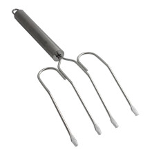 Stainless Steel Turkey Fork for Grilling and Roasting, Heavy Duty BBQ Meat Fork with Secure Grip Control
