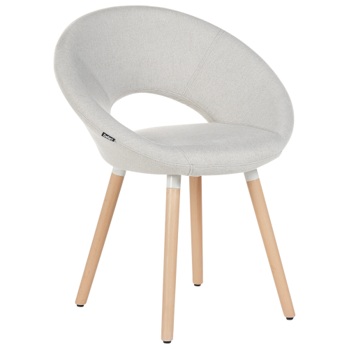 Beliani Set of 2 Dining Chairs ROSLYN Fabric Light Grey 2