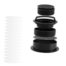 Adjustable Hamburger Press with Oil Papers, Nonstick Patty Maker for Grilling and Uniform Burgers