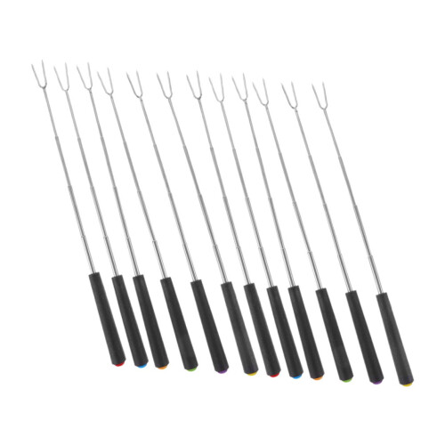12pcs Telescoping Marshmallow Roasting Sticks and Extendable BBQ Forks for Campfire and Grill