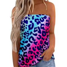 (M,No.2)Strapless Long Tube Top Printed Women Seamless Tube Top Machine Washable For Casual Holiday