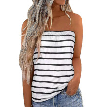(XL,White)Strapless Long Tube Top Printed Women Seamless Tube Top Machine Washable For Casual Holiday
