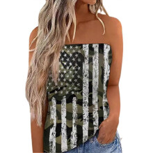 (S,No.1)Strapless Long Tube Top Printed Women Seamless Tube Top Machine Washable For Casual Holiday