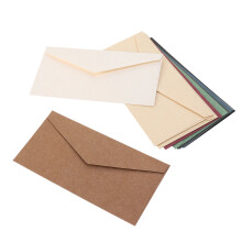 12Stk Retro Einladungskuverts, Robustes Kraftpapier, Bunt Sortiert