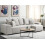 Beliani Corner Sofa Bed 3 Seater LUSPA with Storage Fabric Light Grey Left Hand 2