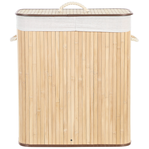 Beliani Laundry Basket KANDY Bamboo Light Brown 100 L 1