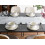 Beliani Set of 24 Dinnerware AMCHUR Porcelain White/ Blue 2