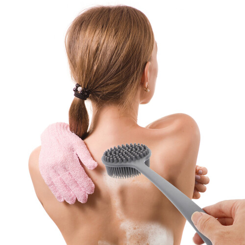 Spazzola Corpo Silicone Manico Lungo E Massaggio 2