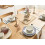 Beliani Set of 12 Dinnerware SHISO Porcelain White/ Blue 2