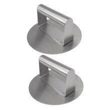2pcs Stainless Steel Burger Press Set for Griddle, Ergonomic Handle Meat Flattener Tool