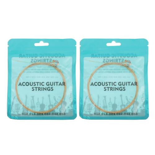 12Pcs Durable Copper Guitar Strings for Folk Guitar Easy Replace Set