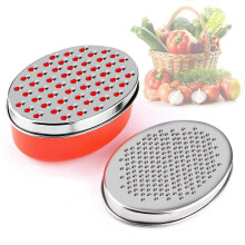 (Red) Cheese Grater With Container And Lid For Fruit Vegetable