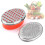 (Red) Cheese Grater With Container And Lid For Fruit Vegetable 1