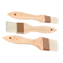 3pcs Boar Bristle Basting Brush Set FoodGrade Heat Resistant BBQ Baking Cooking Brushes