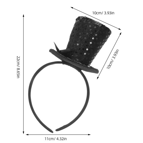 Fascia Nera Con Fiocco Paillettes Per Party E Cosplay 1