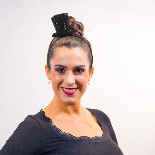 Fascia Nera Con Fiocco Paillettes Per Party E Cosplay 2
