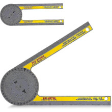 360 Protractor Portable Miter Saw Protractor with Measuring Scales for Inside Outside Corner Skirting (yellow) - DD