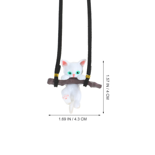 Weißer Resin Katzen-Hängeschmuck Für Auto Innendekor 1