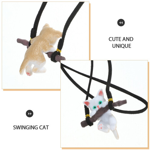 Weißer Resin Katzen-Hängeschmuck Für Auto Innendekor 2