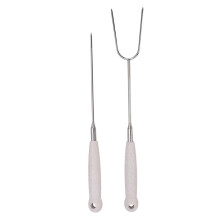 2 Pcs Telescopic Stainless Steel BBQ Forks with HeatResistant Safe Grip for Outdoor Cooking and Camping