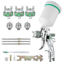 Professional High Pressure Paint Spray Gun Air Spray Gun Kit Hvlp 600cc 1.4mm/1.7mm/2.0mm 3 Size Nozzles - Ri