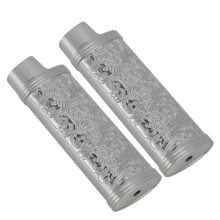 Lighter Case 2 Pack Vintage Floral Zinc Alloy Shell Gray Heavy Duty Protection