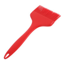 Red Silicone Basting Brush for BBQ and Baking, Heat Resistant Oil Brush with NonSlip Handle, Dishwasher Safe