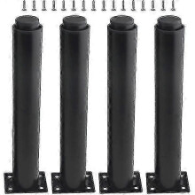 (25-42cm, black) Set of 4 strong adjustable metal furniture legs-YuJia
