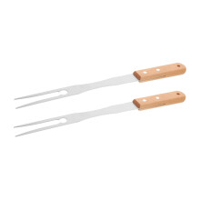 2pcs Stainless Steel Meat Fork Set with Long HeatSafe Handle, Ergonomic BBQ Carving Forks for Roasting and Serving