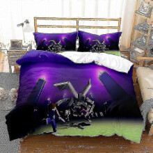 (180*210three-piecesuit, B) Minecraft Series Three-piece Duvet Cover Sanded Two-piece Set_h - Ri