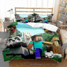 (264*228three-piecesuit, C) Minecraft Series Three-piece Duvet Cover Sanded Two-piece Set_h - Ri