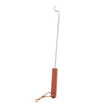 Stainless Steel BBQ Meat Fork with Heat‑Resistant Wooden Handle, Dual‑Prong Grilling Fork for Outdoor Cooking