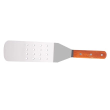 Griddle Scraper HeavyDuty Metal Blade BBQ Spatula HeatResistant Wooden Handle for Home and Restaurant Use