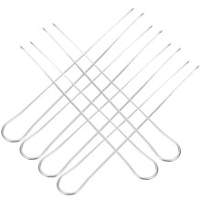 U Shape Metal BBQ Skewers Set 6pcs Stainless Steel Kebab Skewers for Even Heat Grilling Chicken Beef