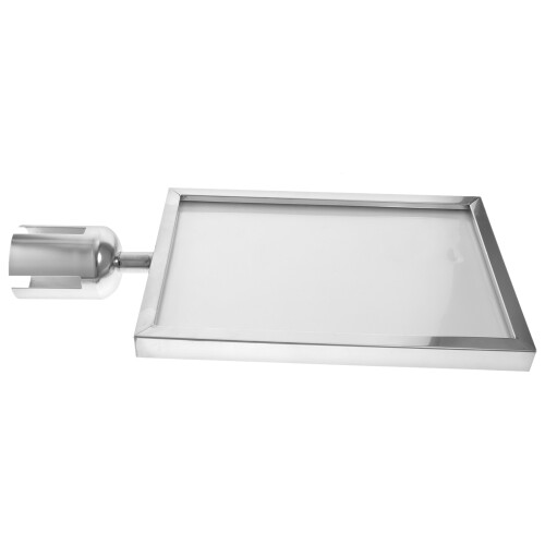 Doppelseitiger Stanchion Schildhalter Mit Abdeckung Silber
