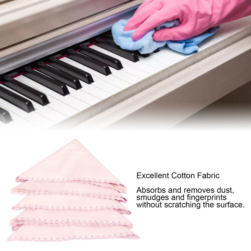 5PCS Cotton Piano Cleaning Cloth Pink for Guitar 1