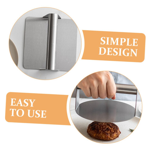 2pcs Stainless Steel Burger Press Set for Grill and Griddle, Nonstick Easy Release, Adjustable Thickness 1