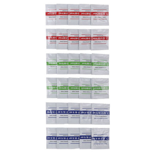 30Pcs PH Powder Solution Buffer Calibration Sachet PH4.00/ PH6.86/PH9.18 PH Calibration Solution Packets