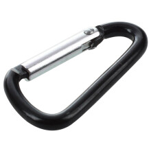 10 Pcs Black D Shaped Aluminum Alloy Snap Clip Key Chain Carabiner Hook